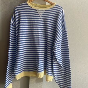 Free People classic oversized striped crewneck